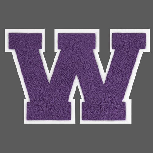 FANCIBAND 4.5 Inch Chenille Varsity Letter Patches Purple Iron On Letters