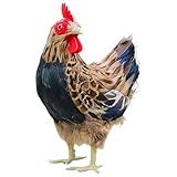 Chicken Decor - Figura realista de pollo de 9.4 pulgadas, decoración al aire libre, para el hogar, patio, jardín, pasarela al aire libre, granja, patio, porche, césped