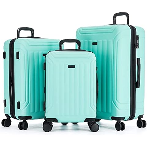 Hipack Rover New Generation Hardside 3-Piece Spinner Expandable Luggage Set, Mint, One_Size Cover