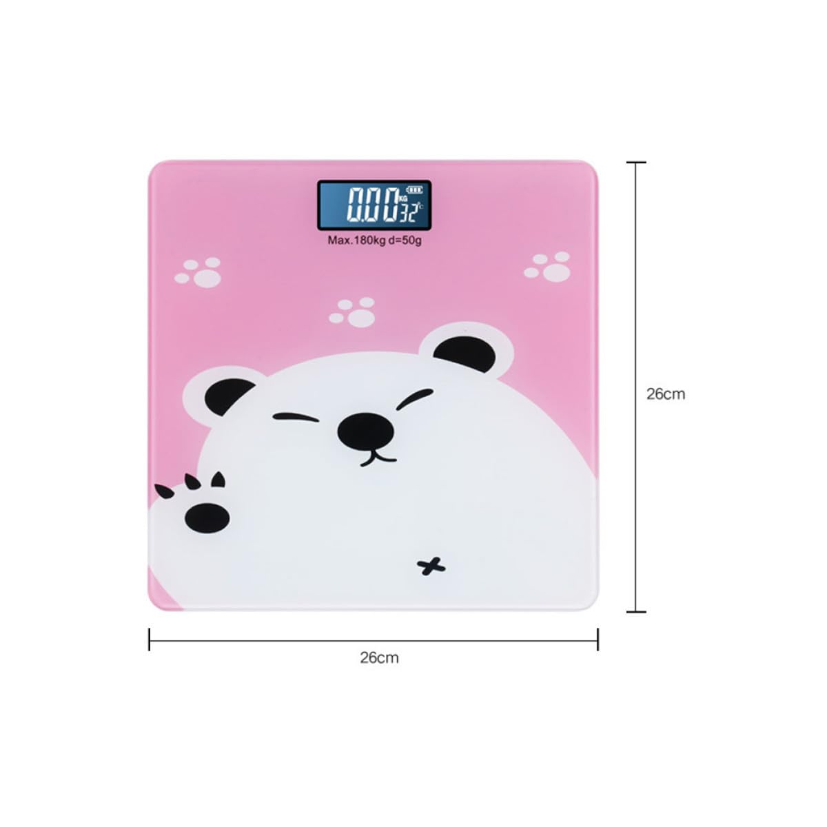 FRCOLOR Bilancia Digitale Cartoon Rosa per Adulti e Precisione Elevata con Sensore Temperatura Super Sottile e Facile da Leggere per Gestione Peso e Uso Domestico