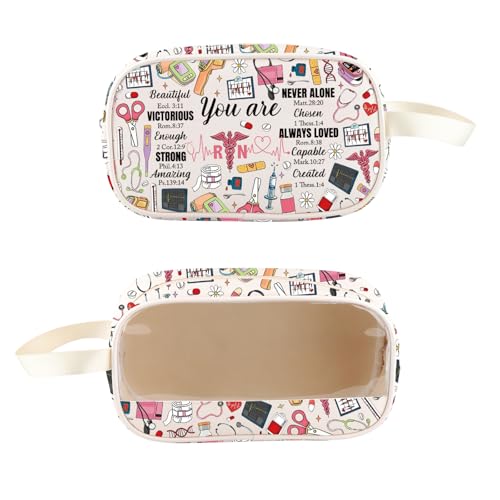 PXTIDY RN Registered Nurse Inspiration Bible Clear Toiletry Bag Bible Verse Nursing Medical Student Gifts RN Graduation Gifts