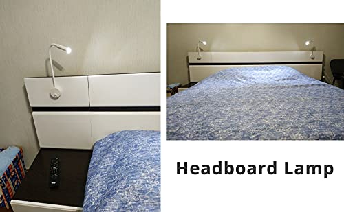 Ledsonline Wall Light Lamp Bedside Reading Light Gooseneck Arm Wall Wooden Board Mounted Lamp White Body Art Deco Sconces With Cord Plug In 3W 110V(Ac85-265V) #TOP6