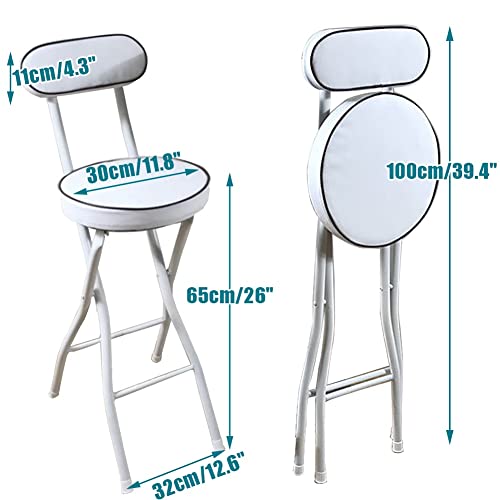 Tabouret de bar pliable réglable pour petit espace avec dossier confortable lot de 2 - 3