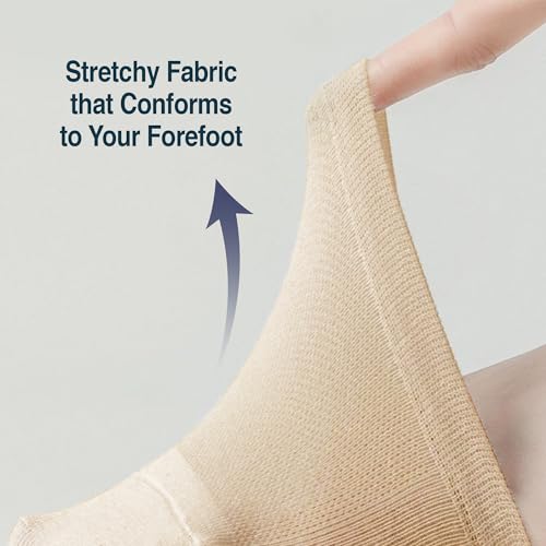 Womens No Show Non Slip Half Socks – Cotton Invisible Liner Toe Topper Covers for Mules Clogs Slip-Ons 6/9 Pack2