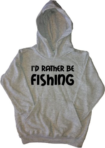 I'd Rather Be Fishing Grey Kids Hoodie