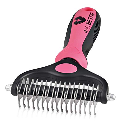 4MyBestie Pet Grooming Tools - Dematting Comb Designed for Dogs and Cats Sensitive Skin- Undercoat Rakes Mats and Tangles Remover. Brush that Stop Shedding Once and for All- Groomer of all Hair Types
