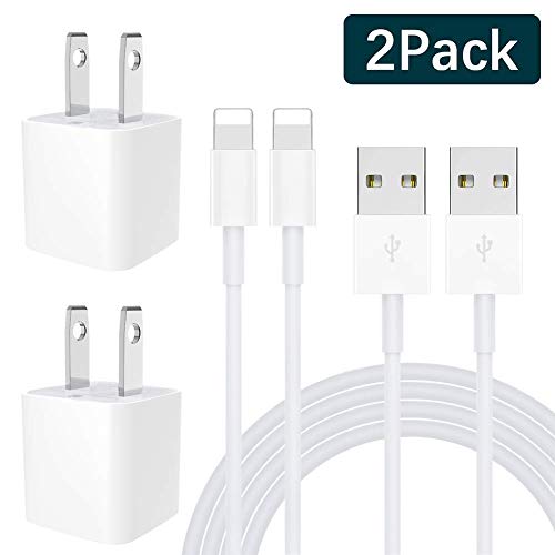 iPhone Charger, 2 Sets iPhone Charger Wire Data Sync Charging Cord Compatible with iPhone X/8 Plus/7 Plus/6s/6 Plus/6s Plus/5/5s/5c/XS/XR/XS Max[2-Pack]