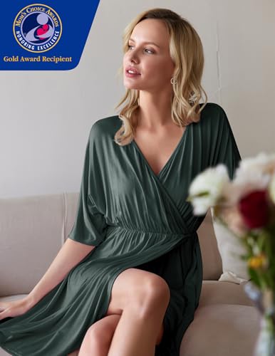 image for Ekouaer 3 in 1 Labor/Delivery/Hospital Gown Maternity Dress Nursing Ni