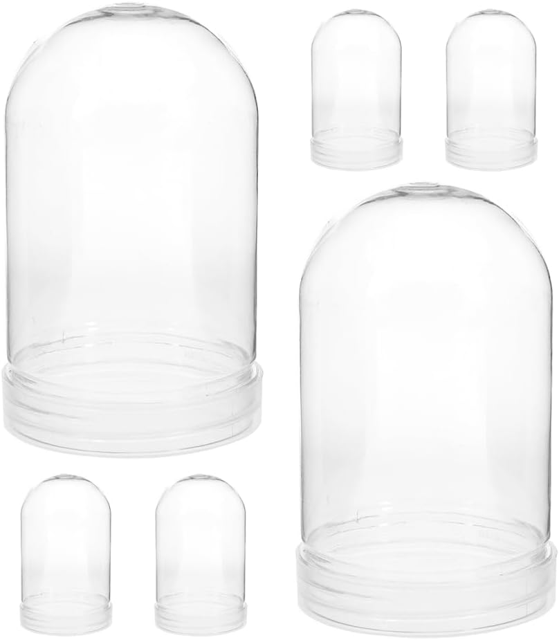 6Pcs Snowflake Globe, 3.93x2.48in Clear Plastic Water Globe, Arched DIY Fillable Snow Globe with Screw On Cap for Home DIY Crafts Christmas Decoration