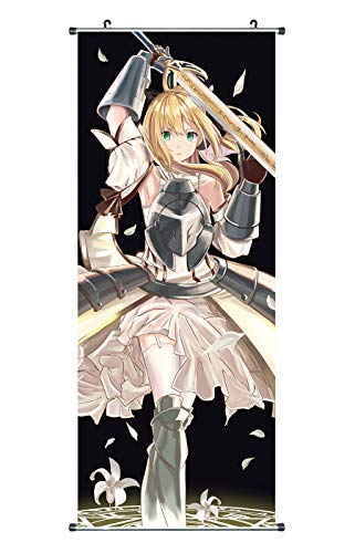 CoolChange großes Fate Stay Night Unlimited Codes Rollbild/Kakemono aus Stoff, 100x40cm, Motiv: Saber Lily