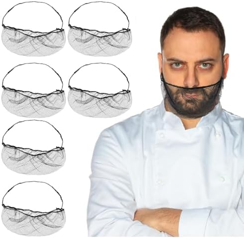100 Pcs Beard Nets Food Service Beard Covers Beard Guards Black Comfortable Protective Beard Covers Beard Mask for Men Facial Hair, Black, One size