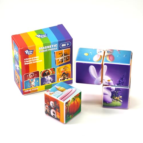 Image of Pairez Toys Magnetic Building Blocks for Toddlers 1-3, Large Puzzle Cubes