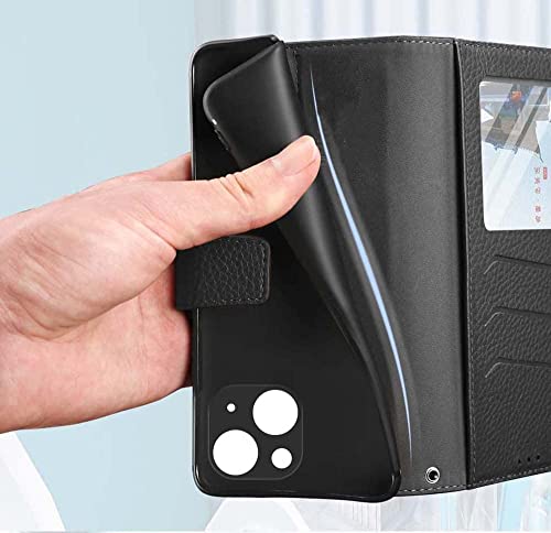Étui clapet iPhone 13 Mini porte-carte magnétique avec support vidéo bleu