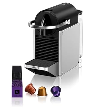 Nespresso De'Longhi Pixie EN127.S, Macchina da Caffè con Sistema Capsule Nespresso, Modalità ECO, Espresso e Caffè Lungo, Design Compatto, Pressione 19 Bar, 1260W, Silver