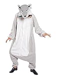 SAZAC Silver Wolf Kigurumi - Onesie Jumpsuit Halloween Costume (One Size)
