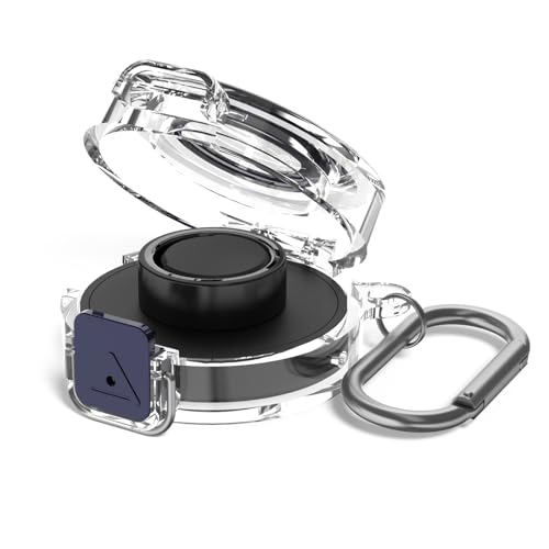 Wacanc Secure Lock Plastic Case Cover Compatible with Oura Ring Gen 3 Charger,Portable Protective Case for Oura Ring Gen 3 Charger with Carabiner, Only Protective Case (Gunmetal)