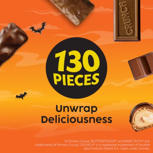 Butterfinger, CRUNCH, Baby Ruth & More Halloween Candy Chocolate-y, 36.9 oz | Assorted candy bars, Halloween party favors for kids individually wrapped, fun size minis for trick-or-treating & party bags - image 4