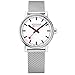 Produktbild Mondaine - Evo2 MSE.35110.SM - Herren und Damen Uhr 35mm - Bahnhofsuhr in Silber Edelstahl Armband - 30m Wasserdicht Saphirglas mit rotem Sekundenzeiger - Hergestellt in der Schweiz