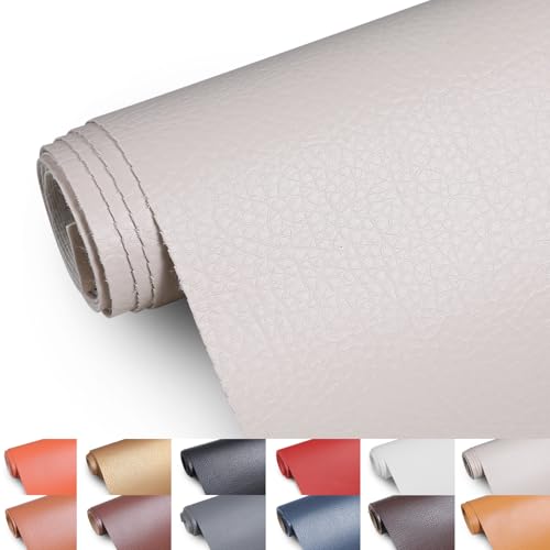 Faux Leather Fabric 55 Wide Upholstery Fabric by The Yard Marine Vinyl Fabric Outdoor Pu Leather Waterproof Sheets Fabric for Crafts Sewings Sofa Wallets Handbag Earrings Bows 1 Yard Beige