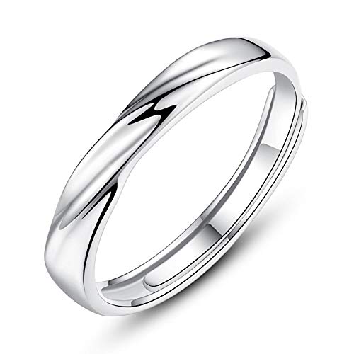 Josfeva Homme Bague de Fiançailles Bague de Mariage Argent Sterling 925, Bague de couple Bague Ouverte Anneau Réglable Hypoallergénique pour Homme Unisexe,...