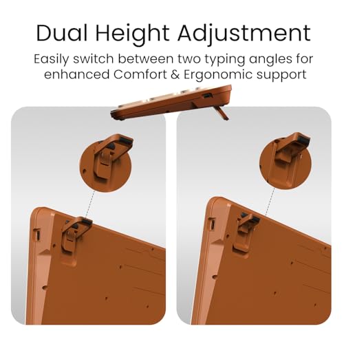 Image of Portronics Bubble 3.0 Wireless Keyboard with Bluetooth + 2.4 GHz USB Receiver, Rechargeable Battery, Dual Height Adjustment, Multimedia Hotkeys with Numpad, for Laptop, PC, Smartphone, Tablet(Beige)