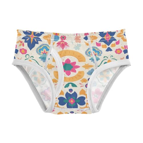KLL Mexican Fabric Pattern Colorful Toddler Boy Comfort Briefs Underwear Breathable Children Undies