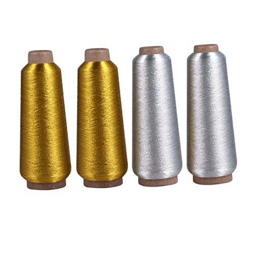 COHEALI DIY Cross-Stitch Metallic Wire 4 Rolls Embroidery Thread Embroidery Floss