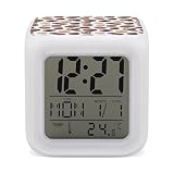 Éclairage d'ambiance doux : le réveil à imprimé chocolat lumineux avec veilleuse émet 7 couleurs LED douces pour soulager le stress et aider à dormir. Idéal comme horloge de chevet pour une utilisation dans la chambre ou comme horloge numérique de chambre à coucher avec lumière ambiante, en particulier pour ceux qui ont besoin d'un réveil avec lumière la nuit