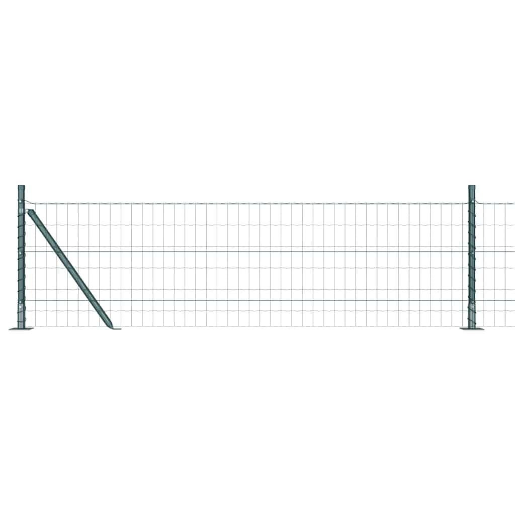 Outdoor Fence Panel with Posts Green 0.4 x 10 m Steel PVC Garden Boundary Security Barrier Weather Resistant Customizable Setup Modern Style for Pet Enclosure Terrace Privacy