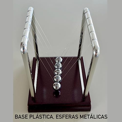 Pendulo de Newton Clássico 5 Bolas Metálicas Enfeite e Decoração Escritório Sala Tam. Médio