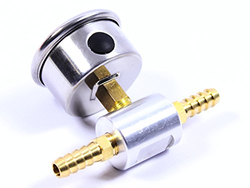 X-Parts Benzindruckanzeige 0-7bar 8mm + D06 BDR Anzeige Manometer Dash-6