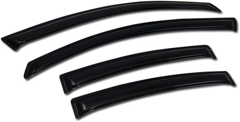 Curved Style Smoke Window Visors Deflector Vent Shade Guard 4 Pieces Compatible with 04-09 Mazda 3 Mazda3 4 Door Sedan