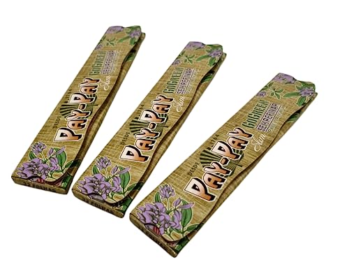 PAY-PAY Kit de Papel de Fumar 3 Livretos Edição Brasil - 32 Folhas por Livreto - 44x108mm - Papel Al