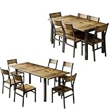Diseño que ahorra espacio: esta mesa de comedor cuenta con rieles retráctiles para un fácil almacenamiento cuando no esté en uso. Las sillas de comedor móviles encajan perfectamente debajo, optimizando tu espacio y reduciendo el desorden. Perfecto para apartamentos pequeños o comedores, este versátil juego combina funcionalidad y estilo, por lo que es un complemento ideal para tu hogar.