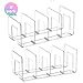 Noleja 2pcs Clear Plastic Purse Handbag Organizer 4 Sections Bag Closet Shelf Divider Purse Display Stand Handbag Storage Organizer Clear Desk File Sorter Stand Holder Bookshelf (2)