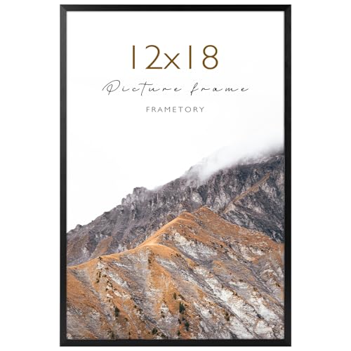 Frametory 12x18 Black Aluminum Picture Frame Acrylic Cover 1 Pack