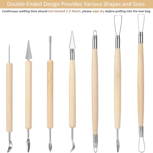 image for Blisstime 18PCS Clay Sculpting Tools, Basic Clay Pottery Carving Tool 