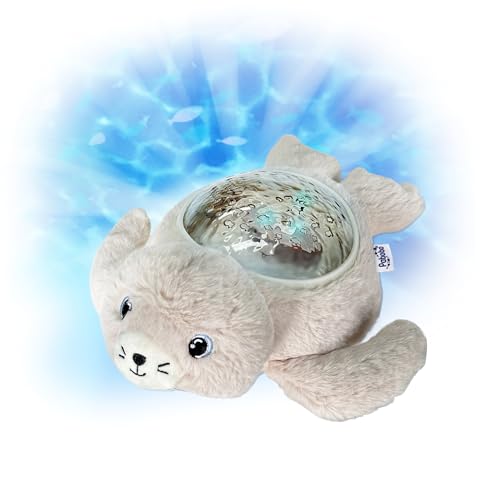 Pabobo - Aqua Dream Seal Projector Night Light | Animated Underwater Projections | Soothing Sounds & Lulllabies | Automatic Shut-Off | Washable Plush