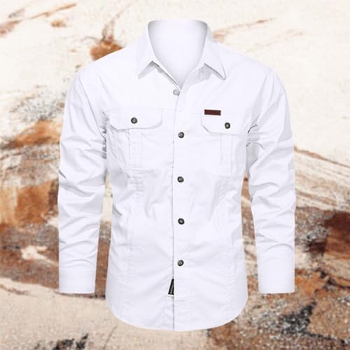Chemise unie manches longues pour hommes coupe décontractée
