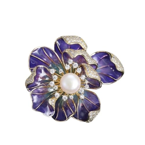 Broche fleur pivoine en perle et corsage fait main de haute qualité