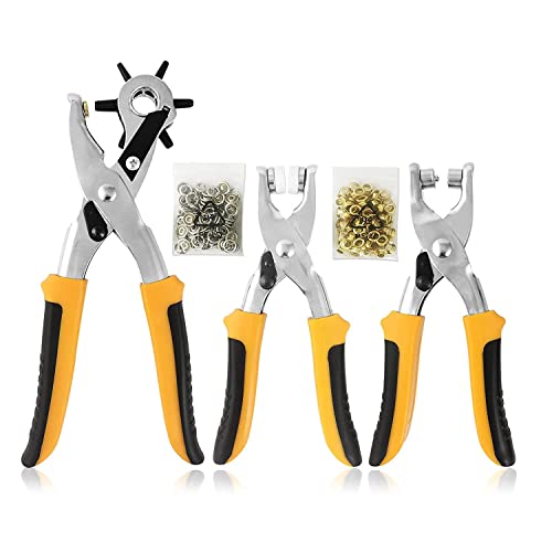 Hole Puncher 3PCS Belt Hole Punch Kit, Multi Hole Sizes Make, for...