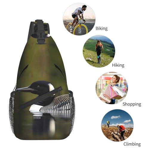 Morrales Urbanos Negro Loon Nature Bird Print Sling Bag miniatura 6