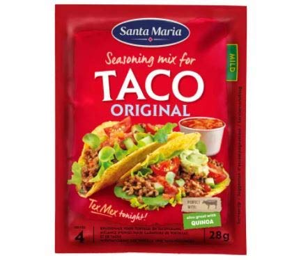 Tex Mex Taco Spice Mix 28g - The Ultimate Taco Spice Mix with a Taste of mild Chilli, Oregano, Garlic and Cumin Gives Your Taco The Right Flavor.