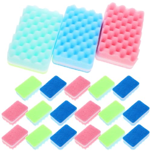 DOITOOL 20 Esponjas para Limpieza de Platos Reutilizables de Esponja Multiusos para Cocina Diseño de Ondas Coloridas para Uso Doméstico Color Aleatorio