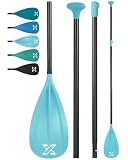 ZLX Pagaie Paddle Sup Réglable 3/4 Pièces en Aluminium et Fibre de Verre, Pagaie Simple ou Double Convertible Kayak, Léger et Flottant pour Stand Up Paddle Gonflable, Surf et Sports Nautiques