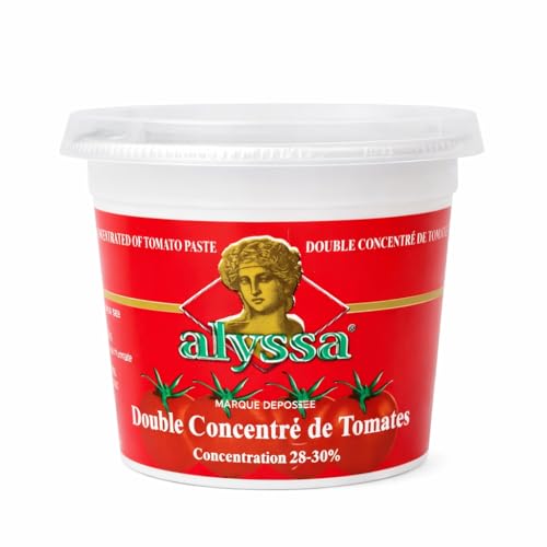 Double Concentrated Tomato Paste 370g, Premium Tomato Paste from Ivory Coast, Rich Thick Tomato Puree, Cooking Base for Sauces, Stews, Soups, Authentic African Tomato Paste Alyssa