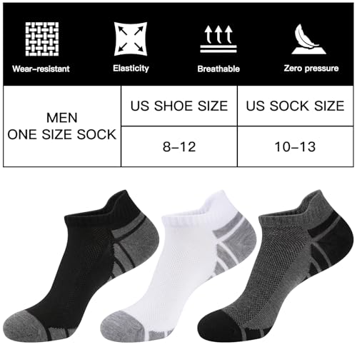 Image of 12 Pairs Men's Low Cut Ankle Socks, Breathable Mesh, Heel Tab, Reinforced Toe /Heel, Socks Size 10-13 (Shoe Size 8-12)