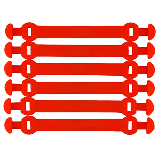 Andux Silikon Tennis Vibrationsdämpfer Lange Schnalle Vibration Reduzieren 6pcs/Set BZQ-06 (Rot)