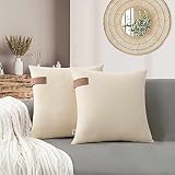 NordECO HOME Set of 2 Throw Pillow Covers - 100% Cotton Soft Decorative Cushion Covers for Bed Home