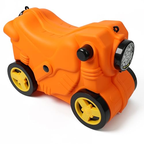 DIVCHI Kids Suitcase With Wheels Ride On Carry On Sit On Hand Luggage | Cabin Trolley | Children Suitcase | Travel Bags | Boys & Girls Gift (Orange)